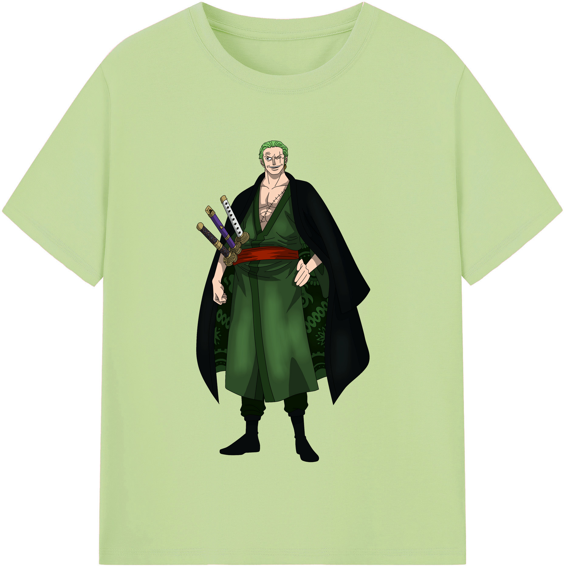 ワンピース ロロノア・ゾロ ONE PIECE Roronoa Zoro 綿100％半袖Tシャツ（フロントプリント）